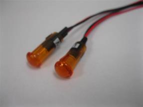 TWO 3/8" LED 12V Dash Indicator Lights YELLOW Amber Warning Pilot Light Cus